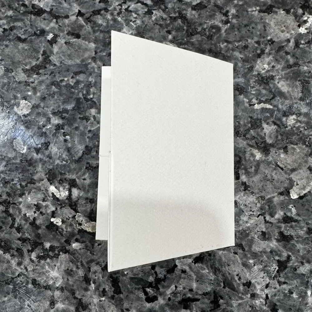 Authentic Chanel White Receipt Holder Emboss Camellia 4” X 3”